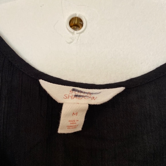 Sun & Shadow Black Sleeveless Top/Cover Up - Picture 5 of 6